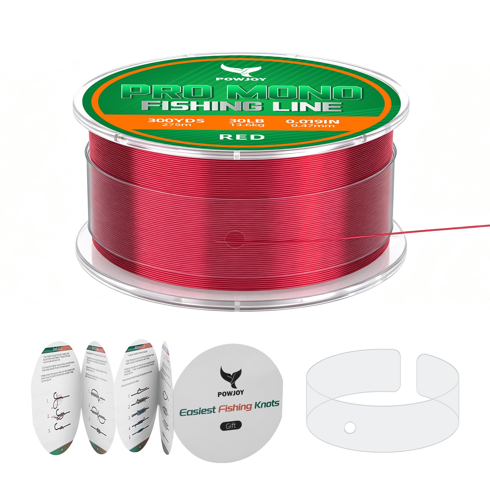 Monofilament Fishing Line with Knot Guide Cards for Beginners to Pro