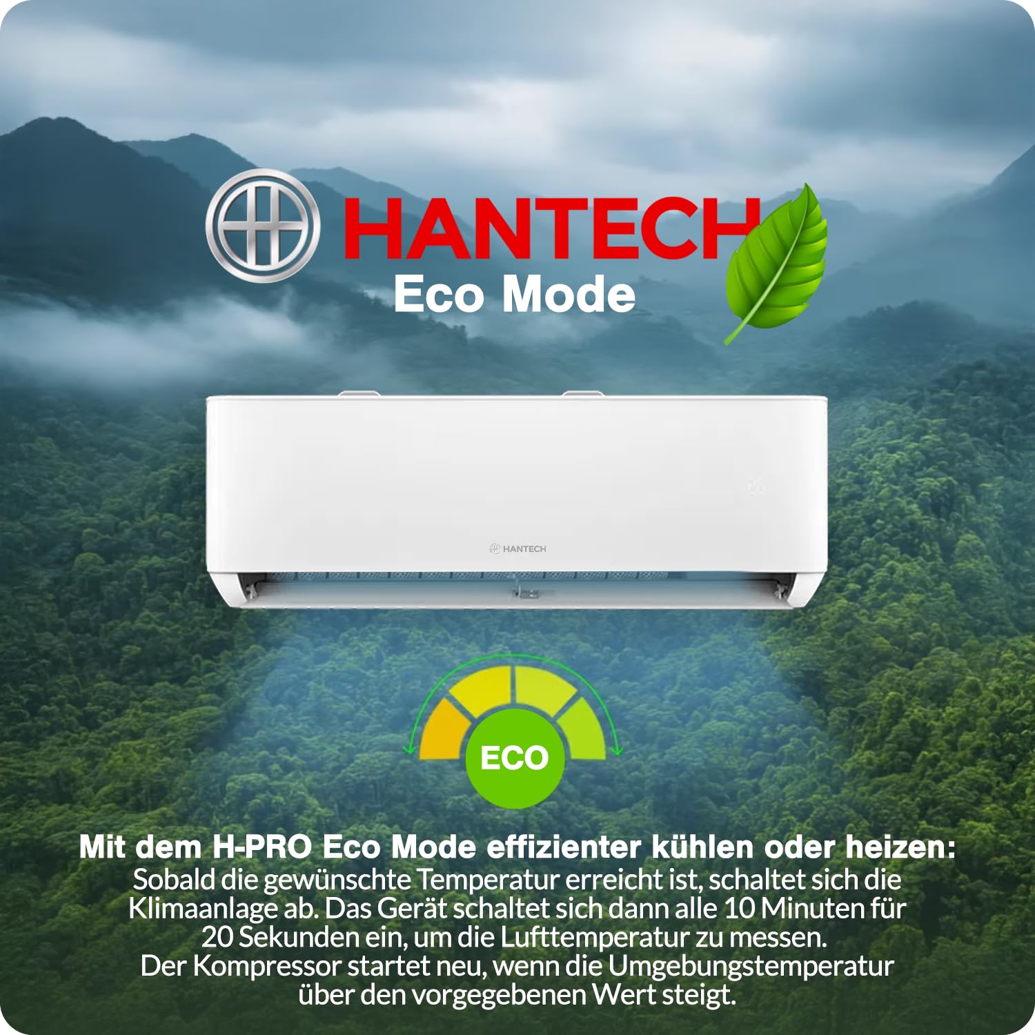 HANTECH Multisplit Klimaanlage 27000 BTU H-PRO 3x9000 BTU Inneneinheit WIFI