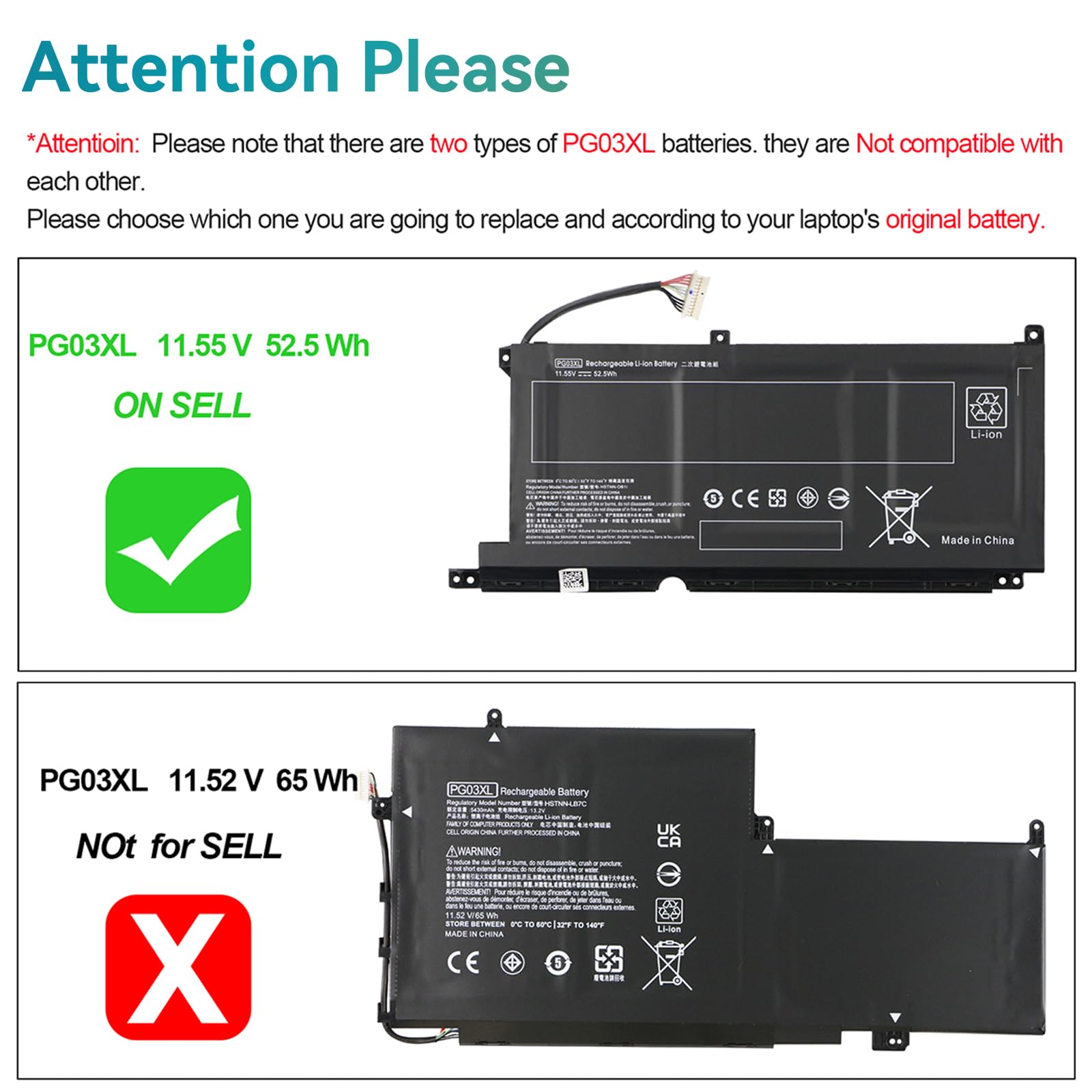 PG03XL Batteria per HP Pavilion Gaming 15-dk 15-ec 16-a 15-dk0000 15-dk1000 15-dk2000 15-ec0000 15-ec1000 15-ec2000 16-a0000 15z-ec000 16t-a000 15t-dk100 15z-ec200 L48430-AC1 L48430-AC2 L48495-005