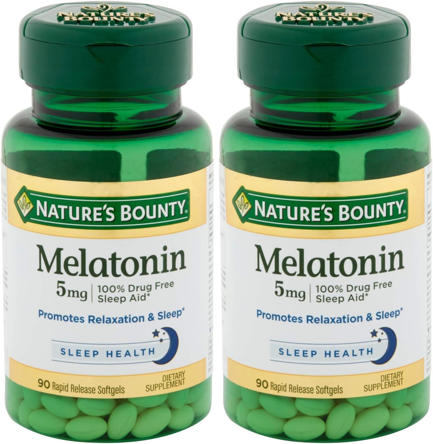 Nature's Bounty Melatonin 5mg, 90 Softgels (Pack of 2)