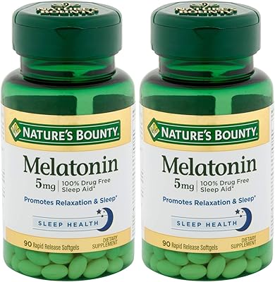 Natures Bounty Melatonin 5mg, 90 Softgels Pack of 2