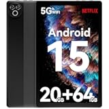 Tablet 10 Inch Android 15 OS GMS Certified Tablets PC 1&period;8 GHz 5-Core 20 &lpar;3&plus;17&rpar; GB RAM 64 GB ROM 1 TB Expandable 1280x800 HD IPS Touch Screen 5000 mAh WiFi 6 Bluetooth 5&period;4 Dual Camera 2025 &lpar;Black&rpar;