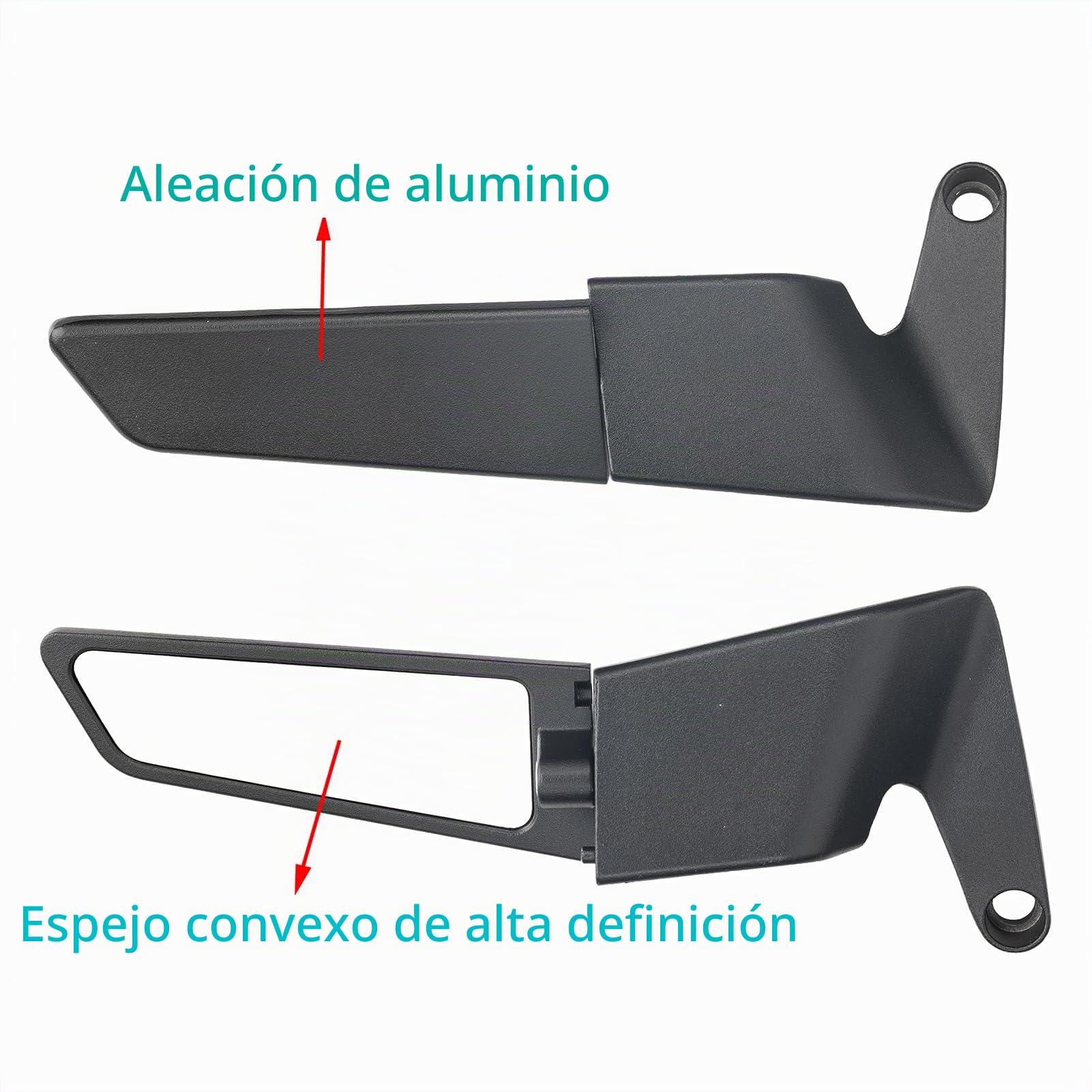Xintre - Espejos universales para moto, discretos, 10 mm y 8 mm, espejo retrovisor giratorio, compatible con modelos específicos de moto