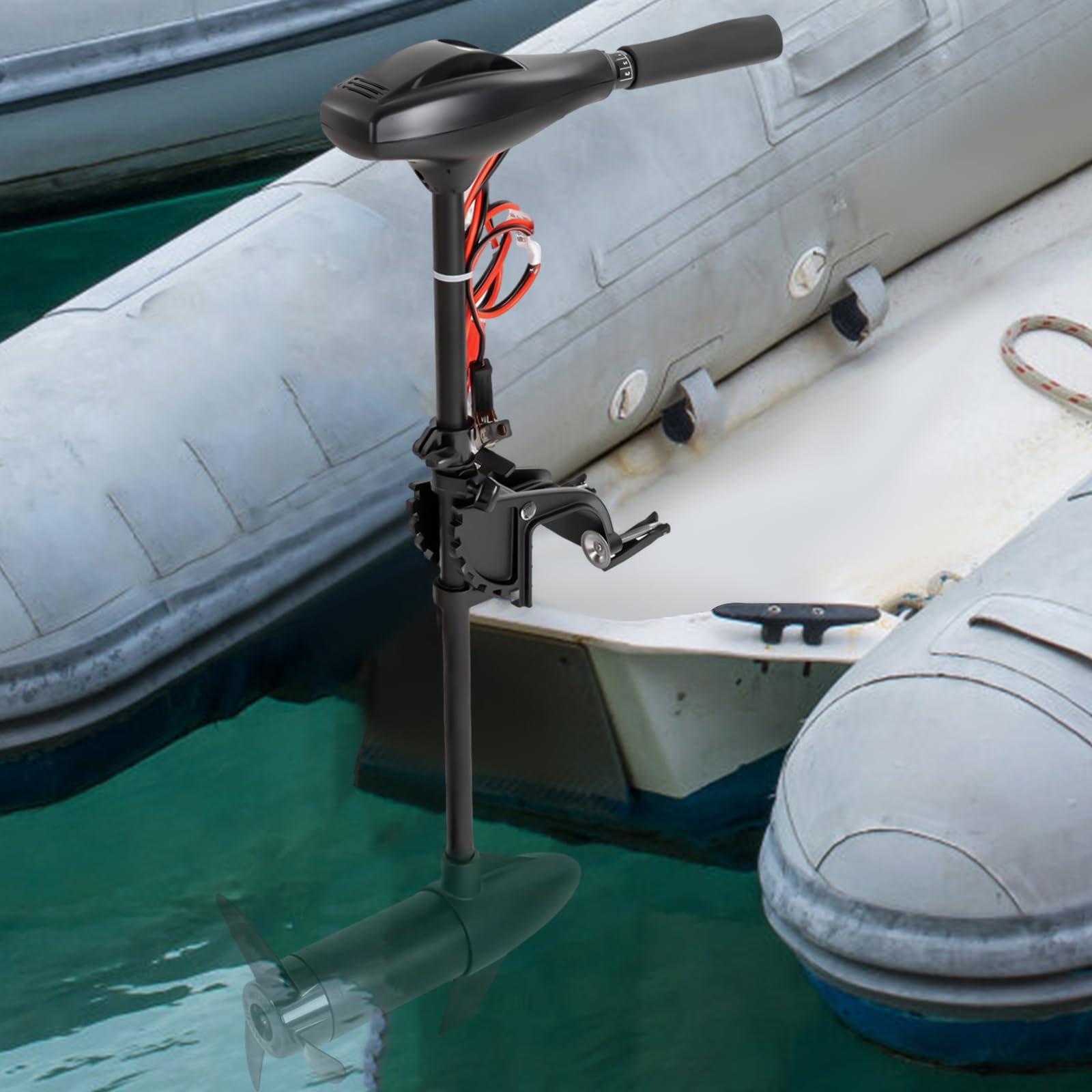 Außenbordmotor Elektromotor Elektrobootsmotor 58lbs 12V Bürste Reinkupfermotor für Schlauchboote Fischerboote Segelboote 612W
