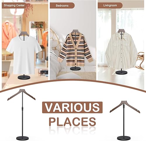 Miniatura 9 de Paquete de 2 soportes de exhibición de camisas, maniquí torso ajustable en altura de 18-34 pulgadas para tiendas de vendedores, soporte de maniquí