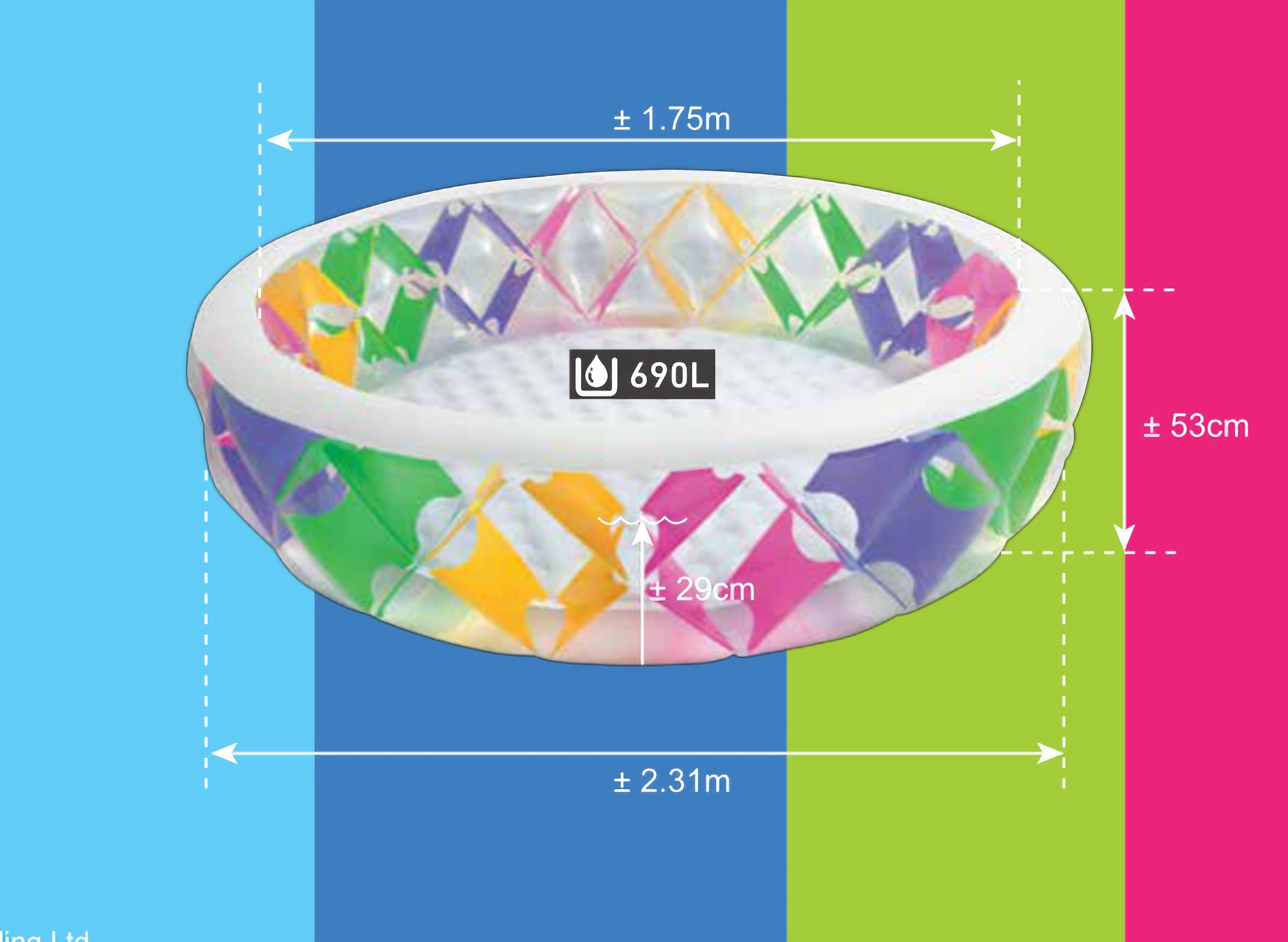 Intex 56494 Piscina Girandola Rotondo 229 x 56 cm, Multicolore, 6 anni to 12 anni