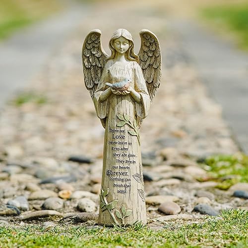 Miniatura 3 de Topadorn Estatuas de jardín al aire libre, figuras de resina de ángel rezando, esculturas coleccionables de ángel, 10 pulgadas de alto