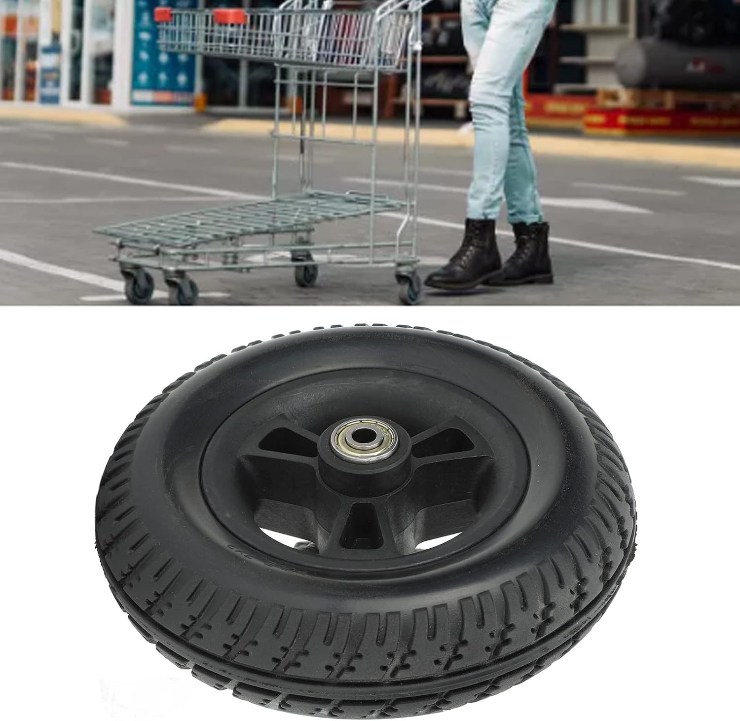 Wheelchair Wheel Replacement 7in Wheel Replacement for Wheelchairs Heavy Duty Solid Front Wheelchair Wheel No Noise Non Slip Mechanicalcomponents