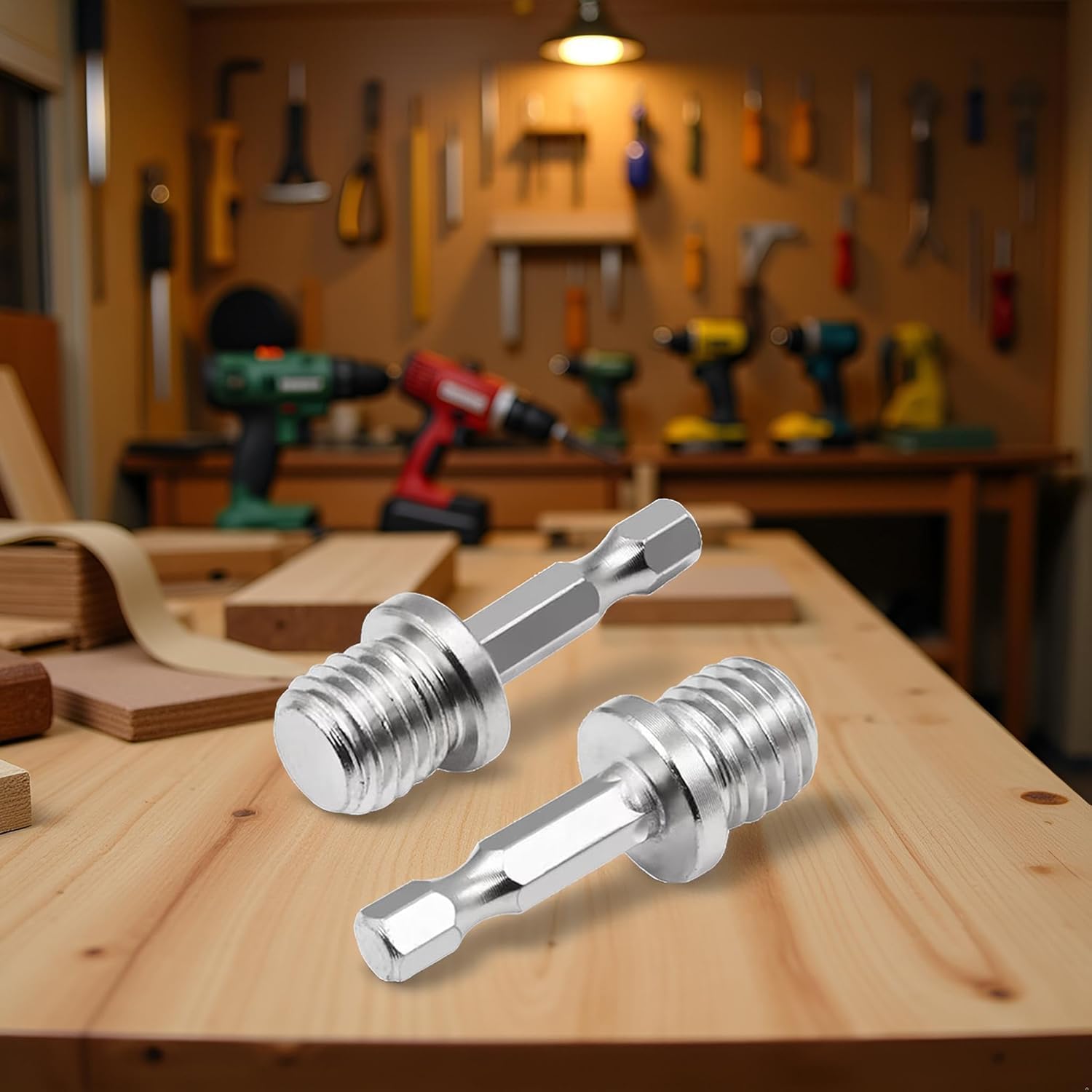 2Pcs Silver Outer Conversion Rod M10+M14 Woodworking Hex Socket Adapter Converter Impact Power Drill Sockets Adapter Setsdrill Chuck Hex Shank Converter Drill Chuck Power Drill Parts and Accessories