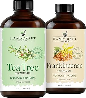 Handcraft Blends Purify & Balance Set: Frankincense and Tea Tree Essential Oils – (2 x 4 Fl Oz) – 100% Pure & Natural – for Diffuser, Aromatherapy, and DIY Projects