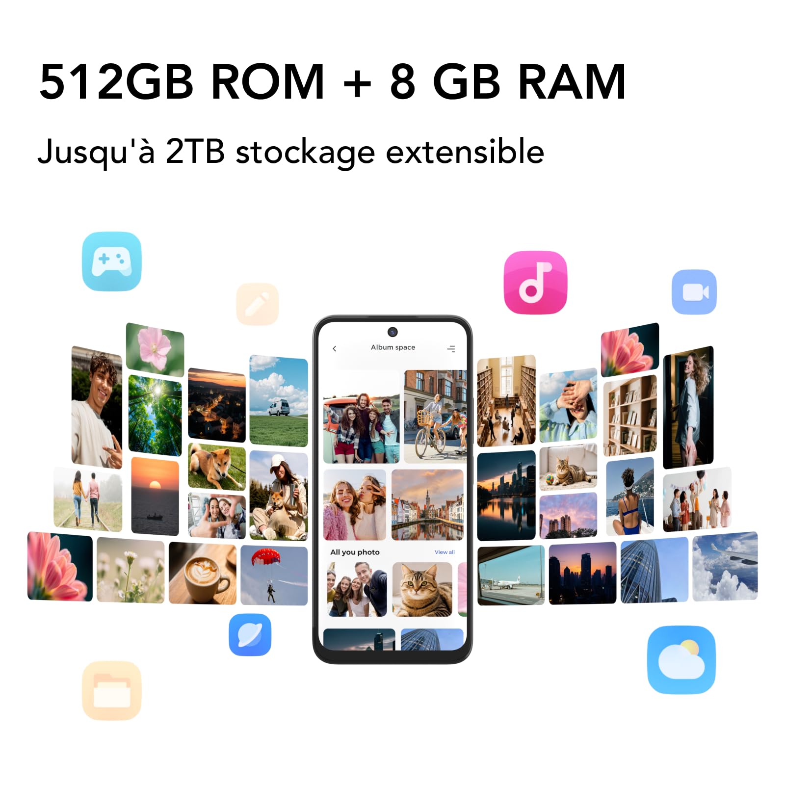 TCL Téléphone Portable 60 SE, écran HD+ 6,7 Pouces, Smartphone débloqué 8+512 Go, Double caméra 50 Mpx, Grande Batterie 5000 mAh, téléphone Mobile Android 15, Double Haut-Parleur, Blanc Blizzard