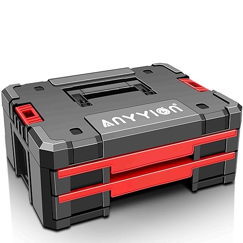 Anyyion Tool Storage Organizer with Double Drawers, Heavy Duty Latches,
