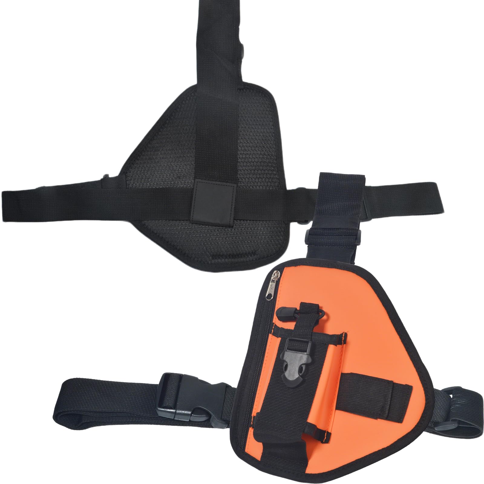 HYS Nylonowa uprząż na klatkę piersiową, regulowany pasek na ramię do wędrówek / użytku taktycznego, lekka torba crossbody z kieszeniami na zamek błyskawiczny, do dwukierunkowego radia Motorola