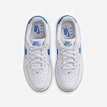 Air Force 1 - Zapatos para niños grandes (FV5948-115, blanco/marrón claro/azul más allá)3