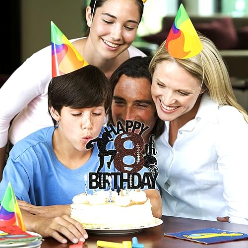 Miniatura 5 de Decoración para tartas de fútbol americano de 8 años, decoración de fiesta de cumpleaños de 8 años para niño