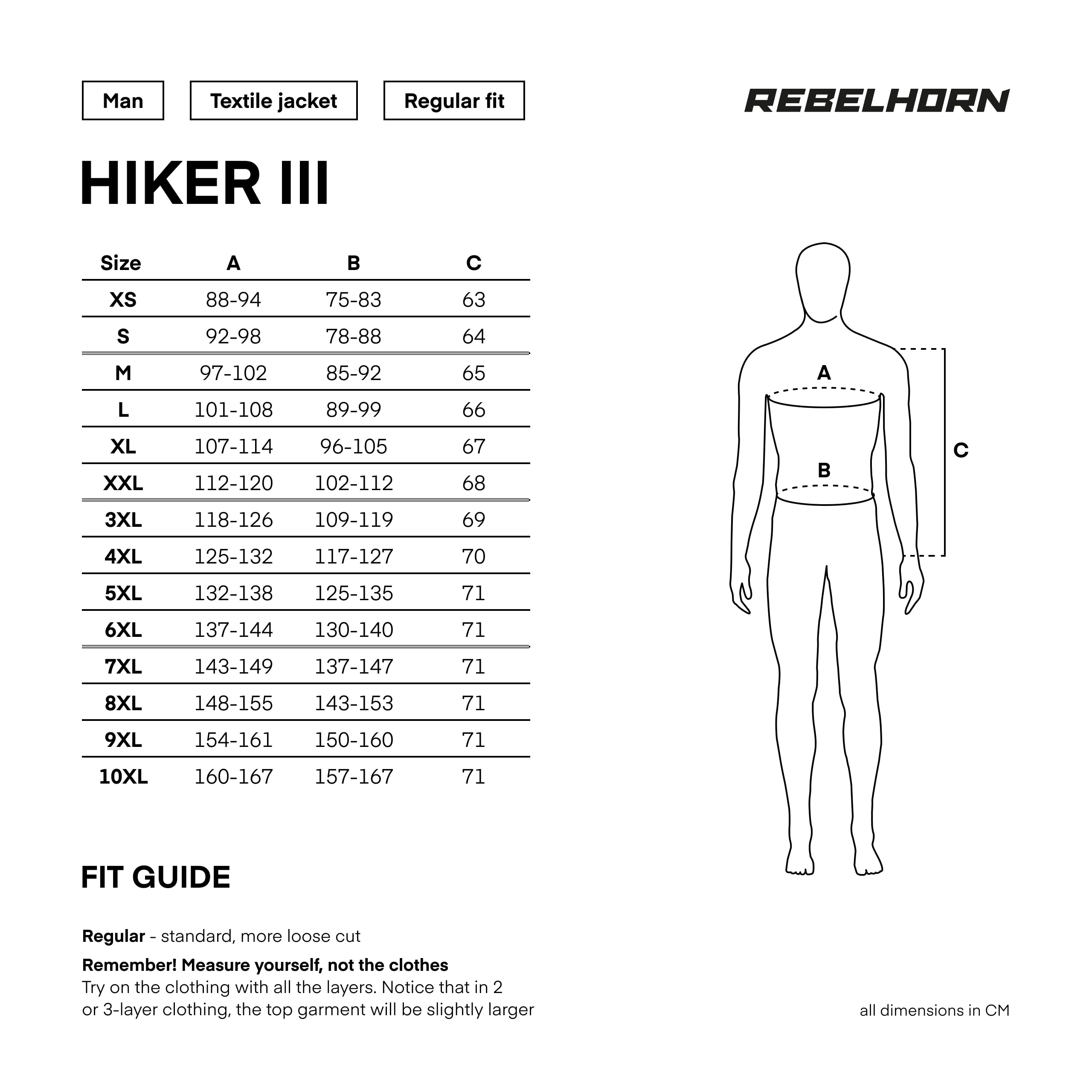 REBELHORN Hiker III męska kurtka motocyklowa | tkanina | membrana Reissa | ochraniacze na łokcie i ramiona poziom 2 | kieszeń na plecy | 10 kanałów wentylacyjnych | rozmiary do 10XL