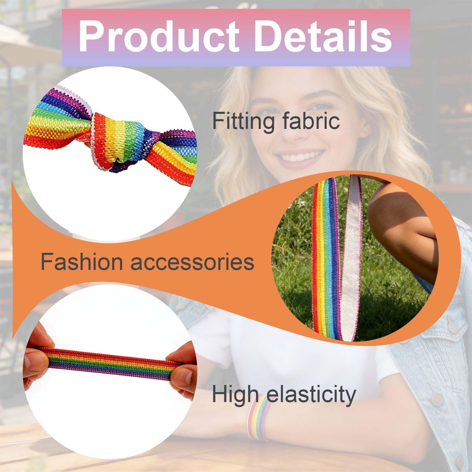 Pulsera de Orgullo Gay LGBTQ+ – 24 Pulseras Elásticas de la Bandera Arcoíris, Ideal para el Mes del Orgullo, Amistad y Celebraciones LGBTQ+, 1.5 cm x 10 cm