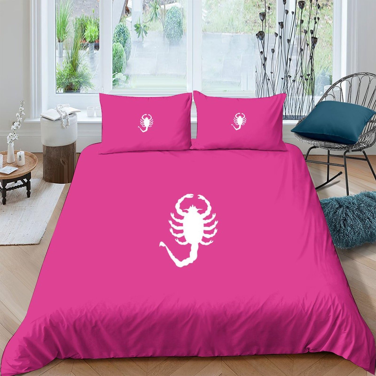Parure de lit motif animalier housse de couette scorpion 220x240 pour chambre moderne