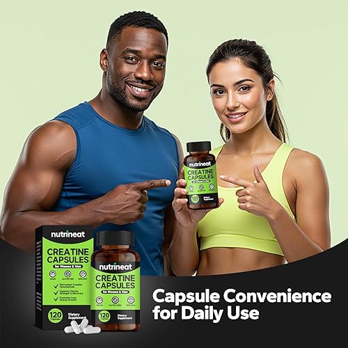 Miniatura 7 de Cápsulas de creatina (120 cápsulas), cápsula de monohidrato de creatina, suplementos de creatina para mujeres y hombres, 1000 mg por porción,