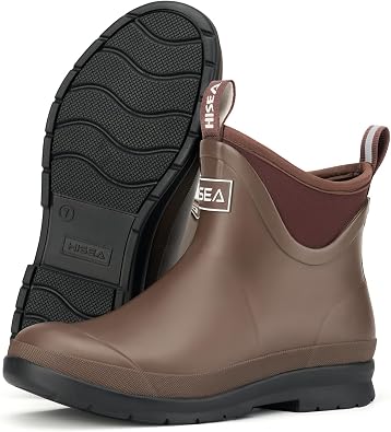 HISEA Women's Chelsea Rain Boots Fashion Waterproof Short Ankle Garden Shoe