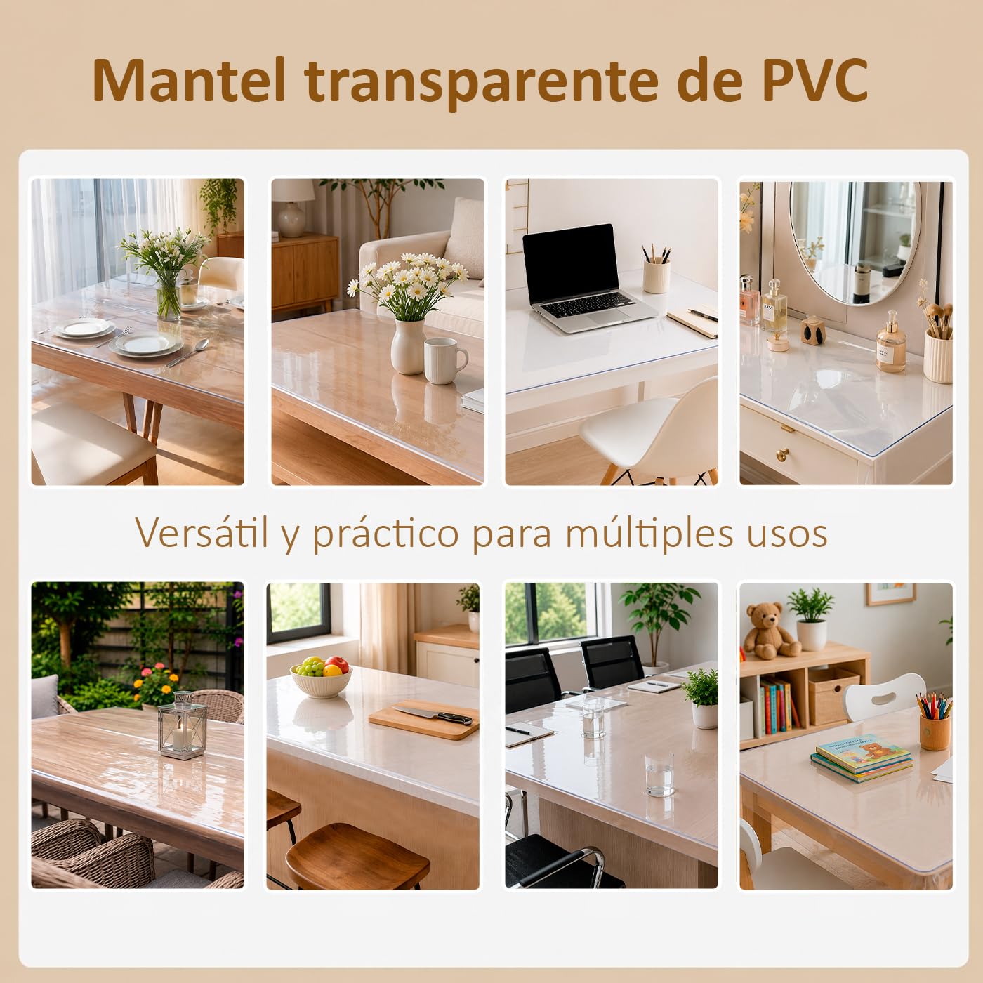 MERCURY TEXTIL – Protector de Mesa Transparente de PVC, Mantel Grueso 1,5 mm para Mesa Rectangular y Redonda, Impermeable, Resistente y Anti Manchas.(120 cm,Redondo)