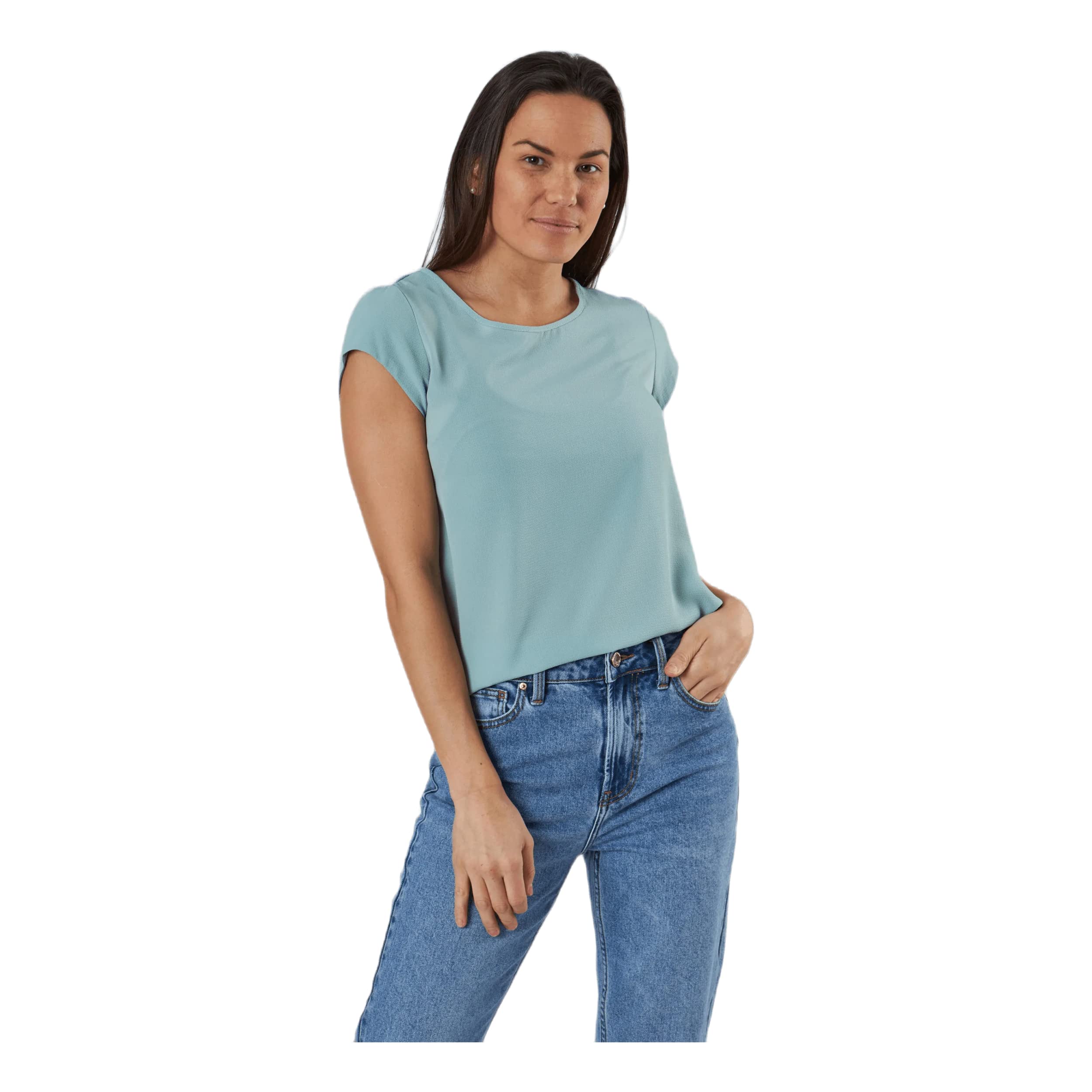 Only Mujer Onlvic S/S Solid Top Noos Wvn Camiseta, Azul (Blue Surf), 36