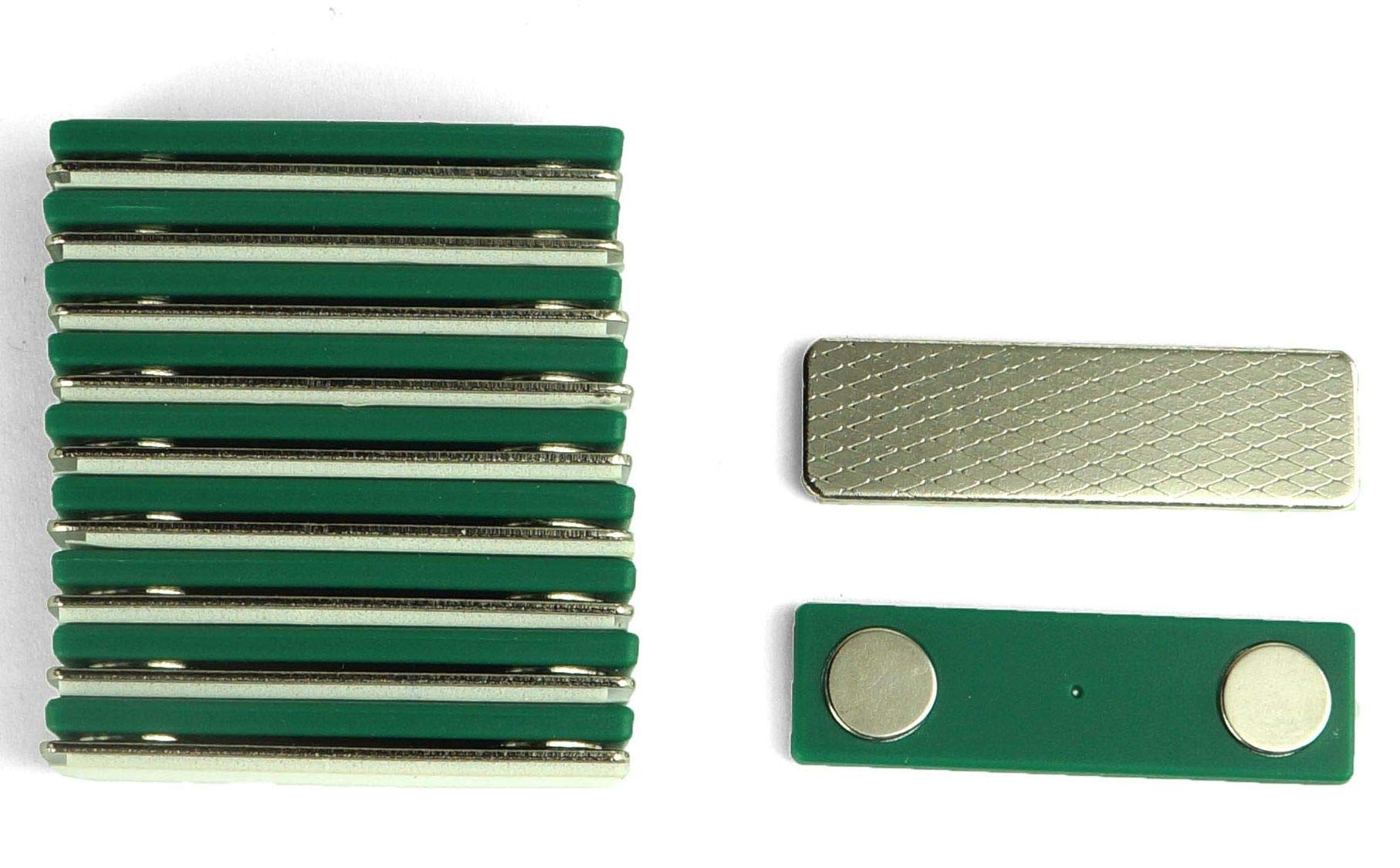 10PC Office Badge Magnet for Name Tag, with 2 Strong Neodymium Magnets Green Back Plating by Applied Magnets