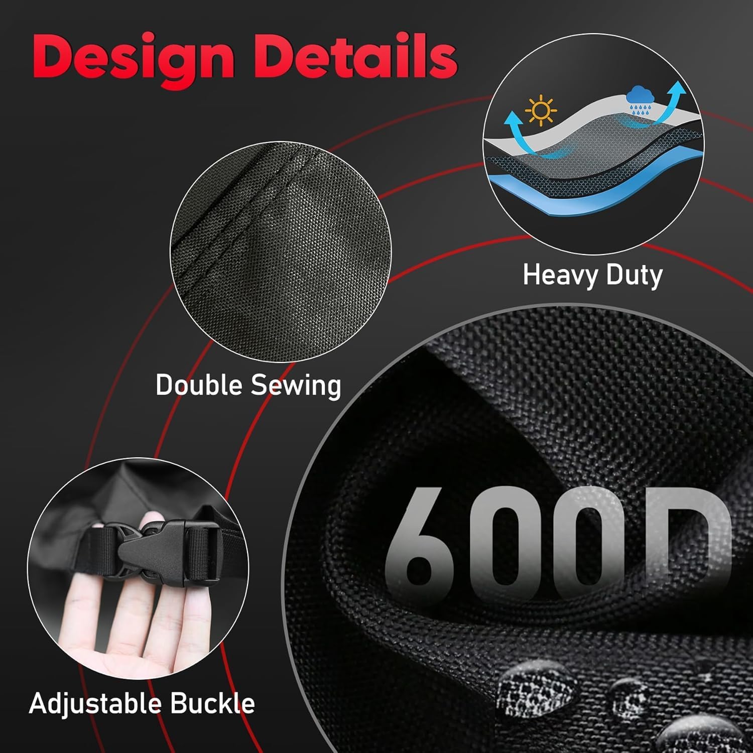 Zettum Patio Chair Covers 2 Pack - 600D Outdoor Lounge Deep Seat Cover Waterproof Heavy Duty, Lawn Furniture Cover for Wicker Chair, Swivel Chair, Rocking Chair, Single Sofa Chair - 32 x 32 x 36 Inch