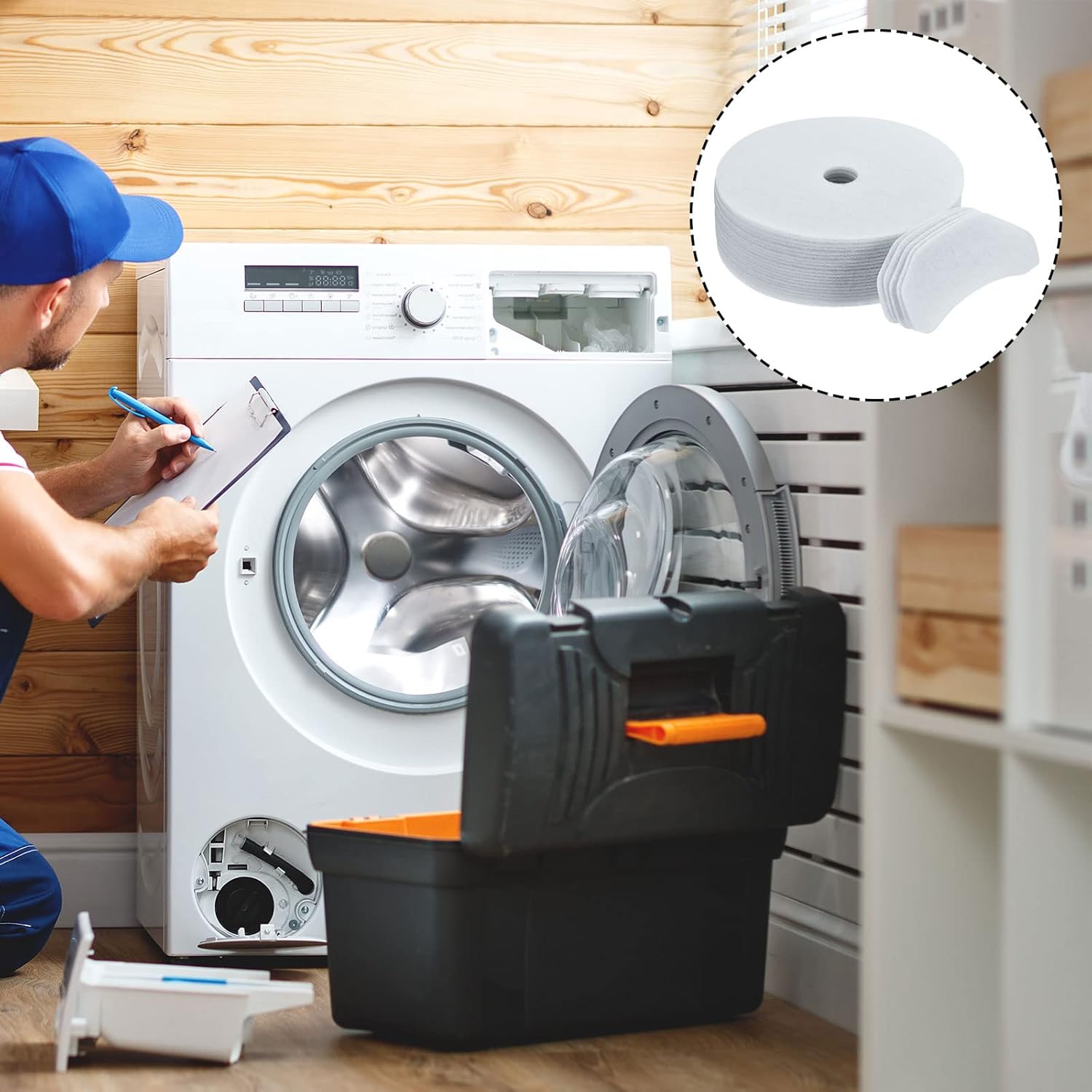 MECCANIXITY Universal Cloth Dryer 20pcs Exhaust Filter 5pcs Air Intake Filter, White for Clothes Dryer Filter Replacement