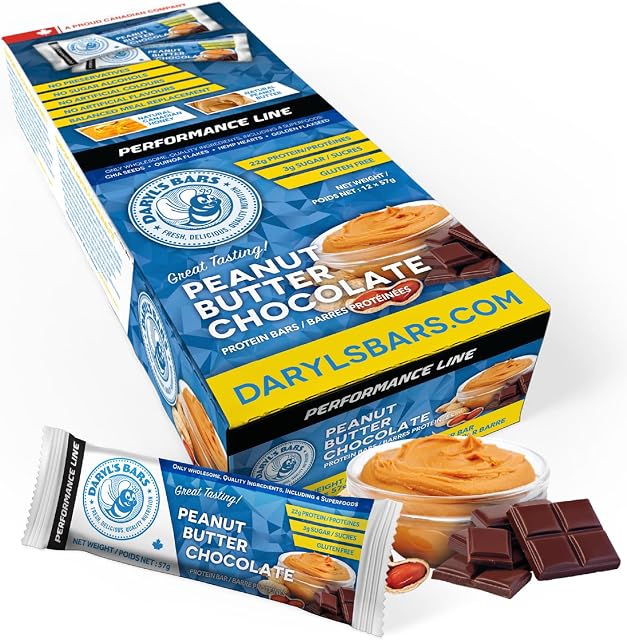 Daryl's Bars Peanut Butter Chocolate On the Go Snack On the Go Whey Protein Bars, Gluten Free, 22gr of Protein Snack, Meal Replacement, Pack of 1