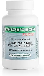 Vasoflex-Forte Leg Vein Health Supplement – Butcher's Broom Root Extract, Hesperidin & Vitamin C – Circulation Support Capsules for Vascular Strength & Tired Legs – 90 Capsules