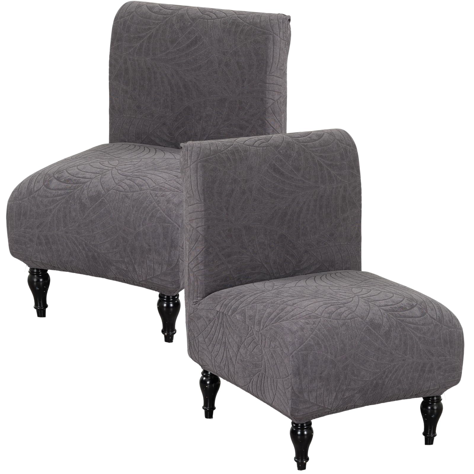 Armless Accent Chair Cover Slipcover for Living Room,Dark Grey