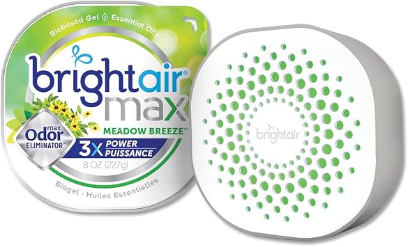 Max Odor Eliminator Air Freshener, Meadow Breeze, 8 Oz Jar, 6/Carton
