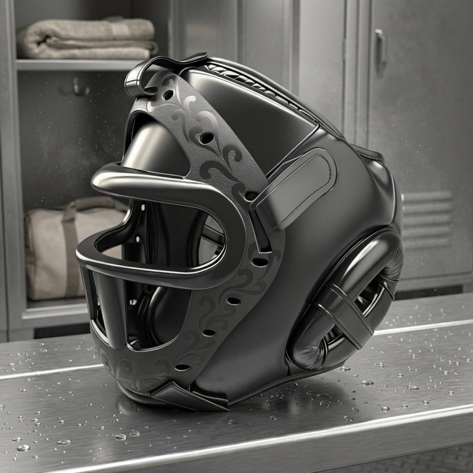 Vollgesichts-Boxhelm Vollgesichtsschutz Boxhelm mit Gesichts Atmungsaktives Design Boxkopfschutz mit für Wettkampf