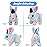 Hopearl Hopping Rabbit with Hat Interactive Electronic Pet Plush Bunny Toy with Sounds and Movements Animated Walking Wiggle Ears Twitch Nose Gift for Toddlers Birthday, Rainbow, 7\'\'