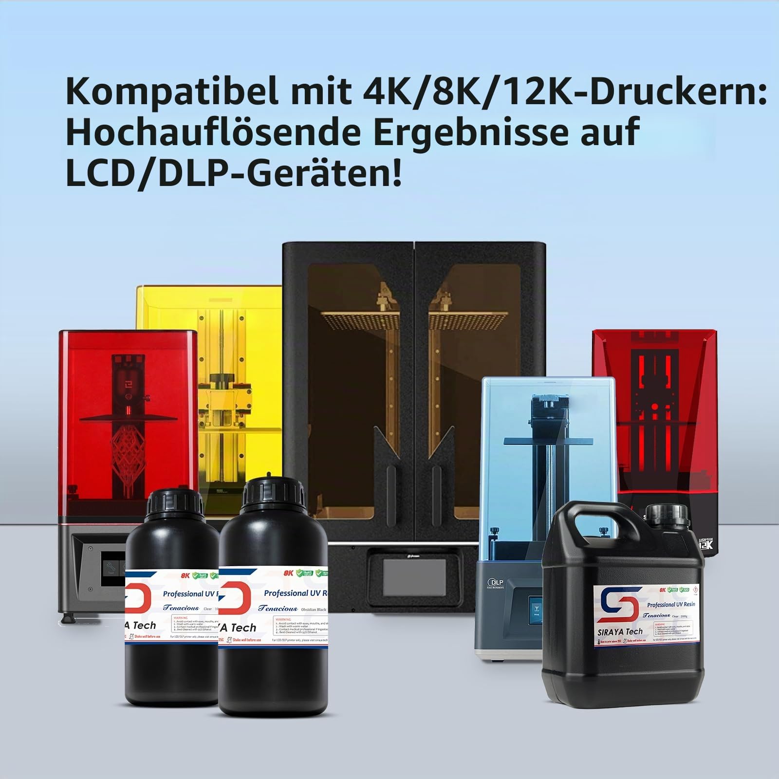 Siraya Tech Tenacious 3D-Druckerharz Flexibles 405 nm UV-härtendes Harz mit hoher Schlagfestigkeit Standard-Fotopolymerharz für LCD-DLP-3D-Druck (1000 g, transparent)