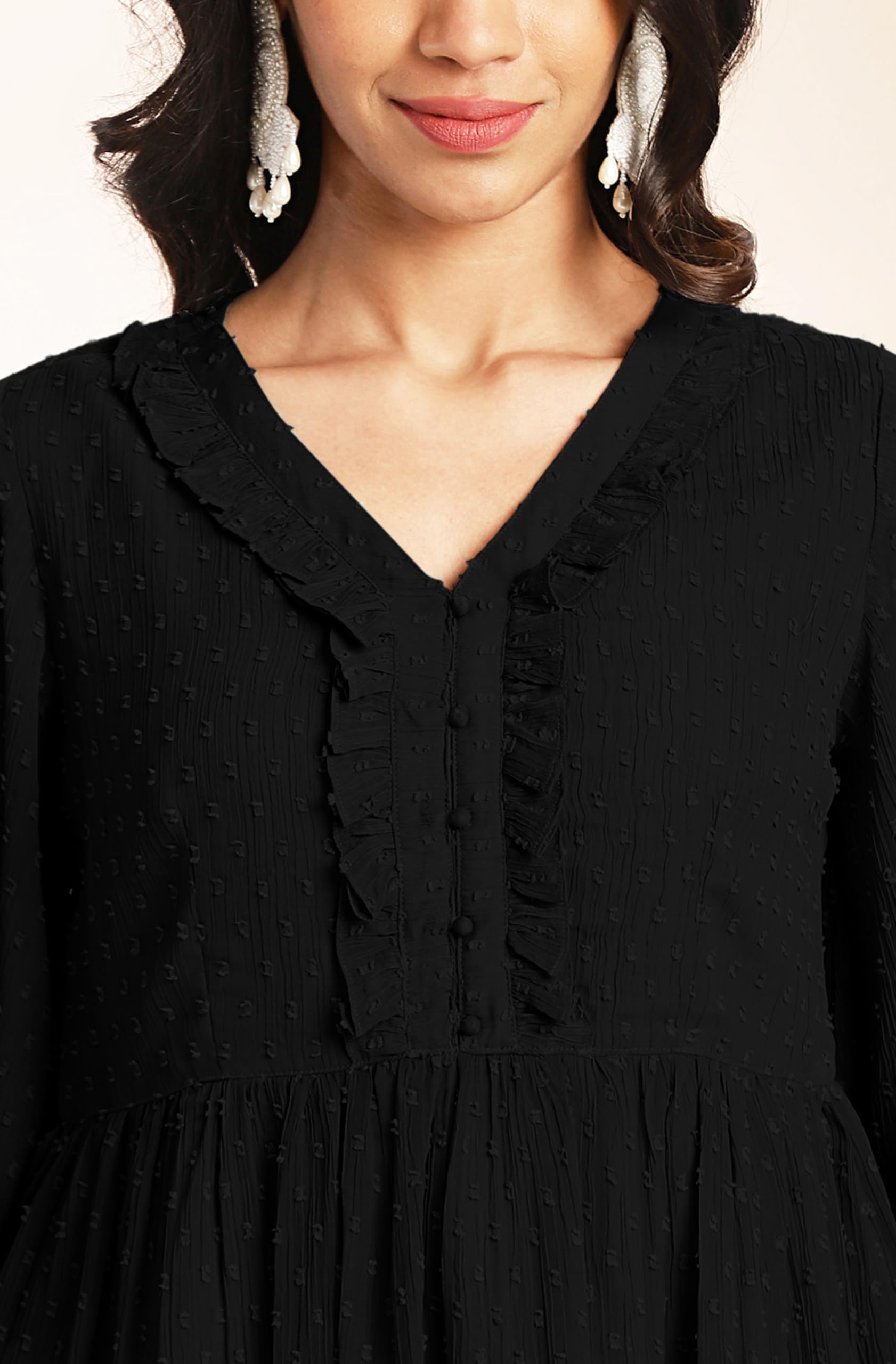 Janasya Women's Dobby Chiffon Woven Design Co-Ord Set product image 6