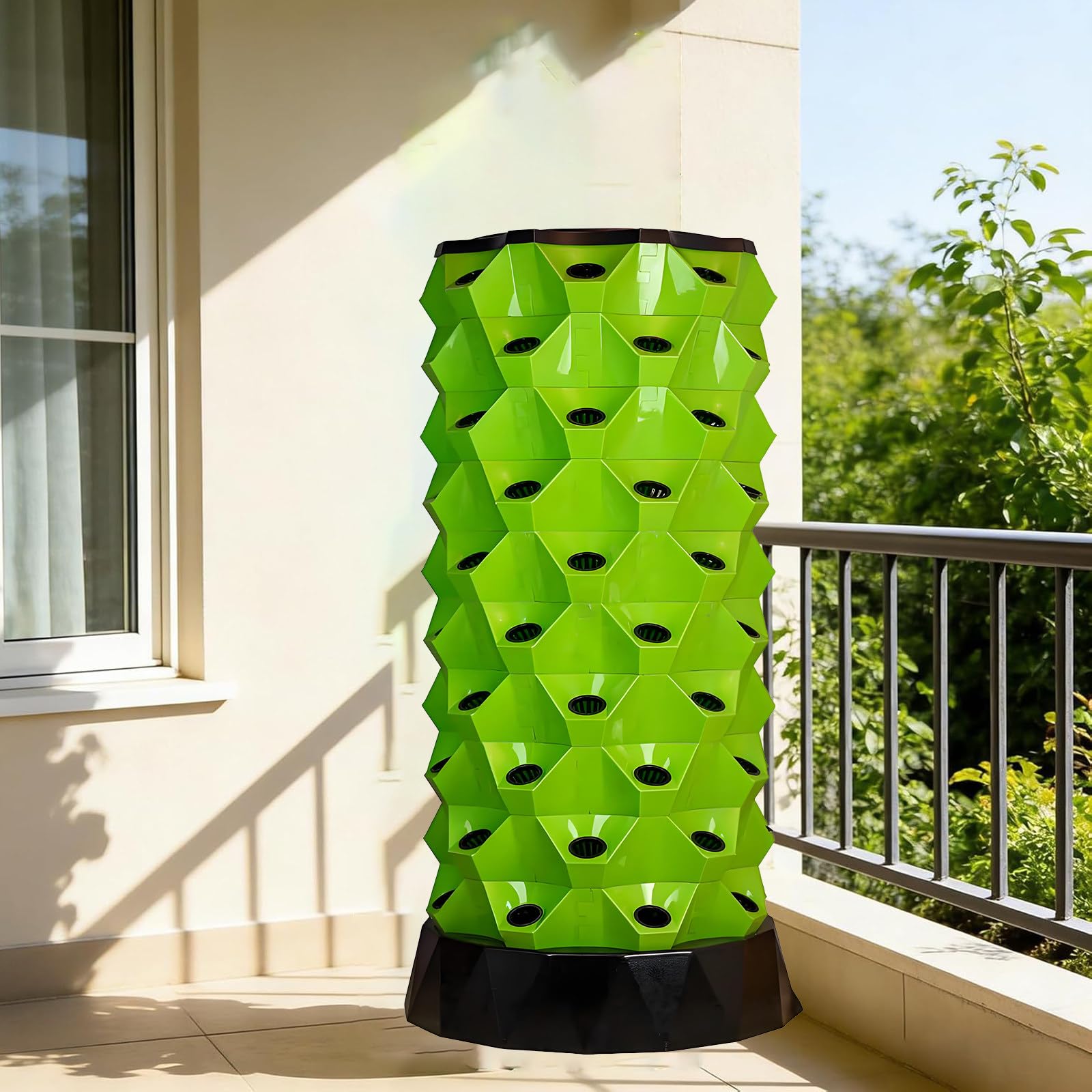 Sistemas di coltivazione idroponicas a torre, attrezzatura fai-da-te per agricoltura idroponicas aeroponica per erbe aromatiche, frutta e verdura da interno con pompa di idratazione Green-80holes