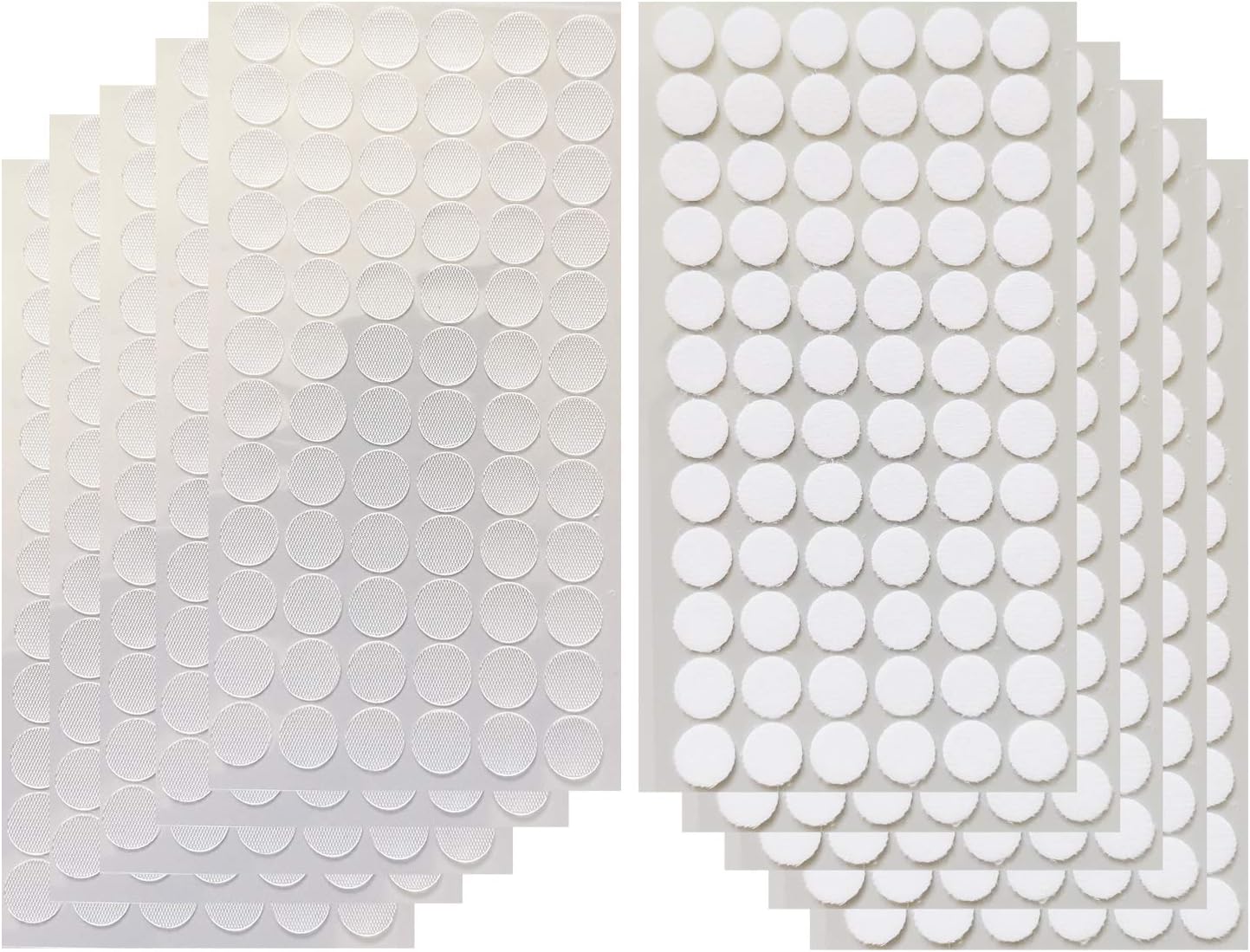 Vkey700pcs (350pairs) 1.5cm Diameter Transparent Sticky Back Thin Clear Dots with Adhesive Hook & Loop Coins Tapes