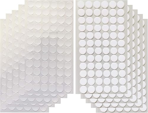 Vkey 700 unidades (350 pares) 0.6 in de diámetro transparente transparente puntos transparentes con gancho adhesivo y cintas de monedas