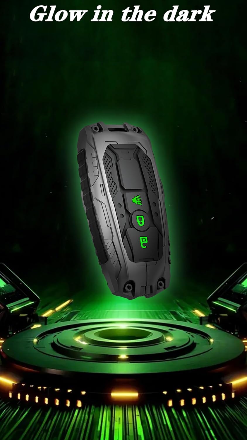 Heavy Key Fob Cover for Ford, Key Fob Case Protector Accessories Fits for Ford 2018-2024 Explorer Edge Bronco F-150 Fusion Maverick Mustang Escape Ranger F250 Expedition Transit (3 Buttton-Silver)