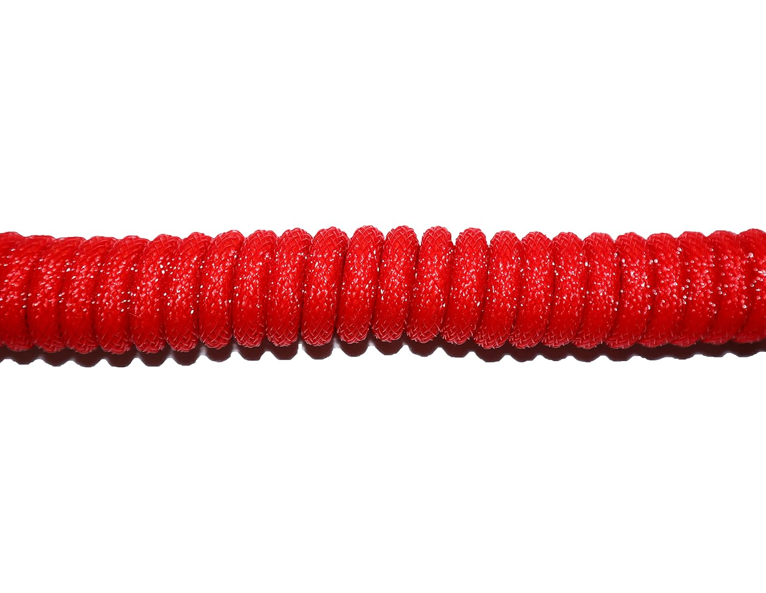 Glacier Premium Durable Quality Braided USB-C to USB-A Coiled Cable with Detachable Metal Aviator Connector Plug for Mechanical Keyboard (Red)