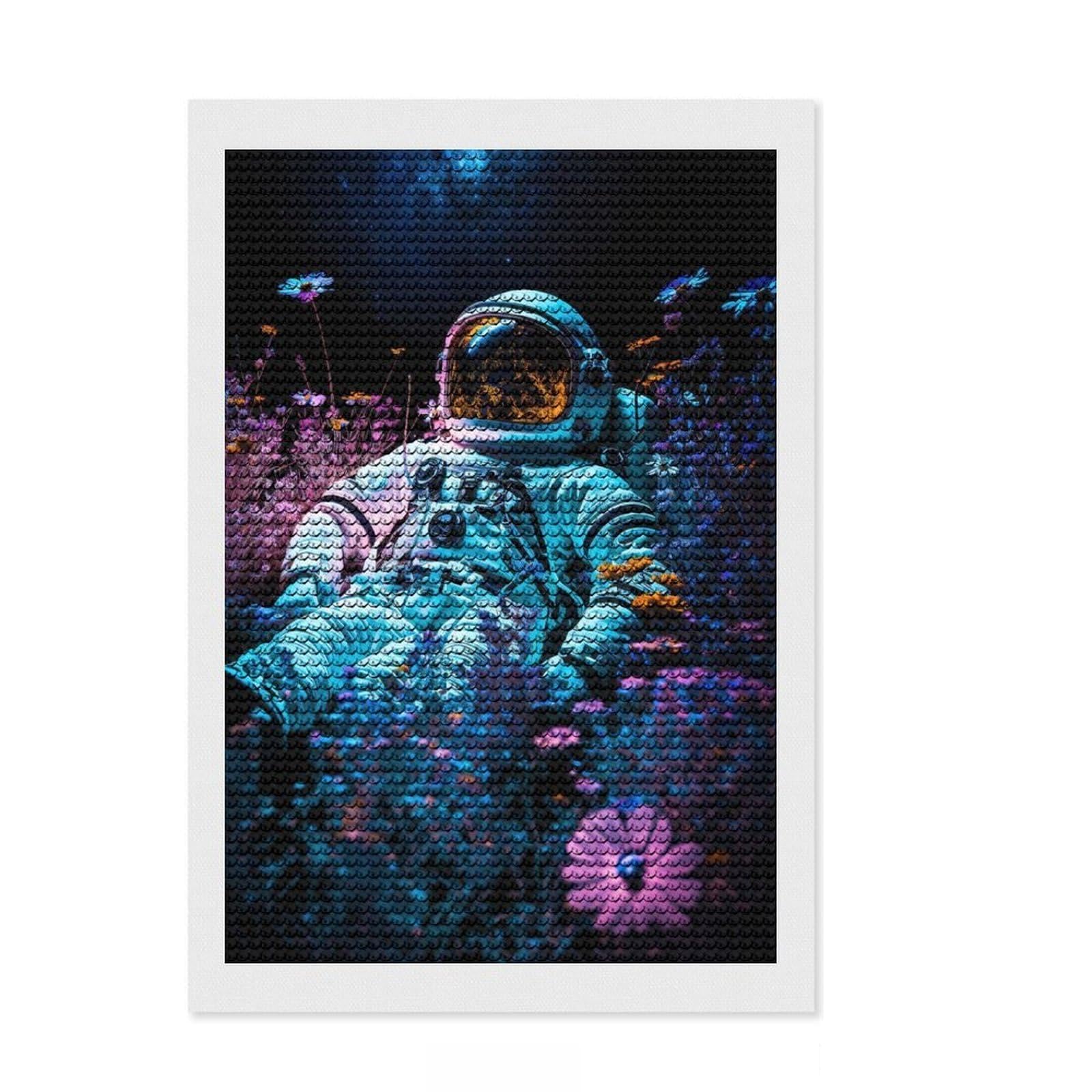 Junmoney Astro in A Garden Diamond Style Art Kit 8"x12", Bedroom Decor, Festive Craft Gift, Farmhouse Decor, Holiday Gift Idea