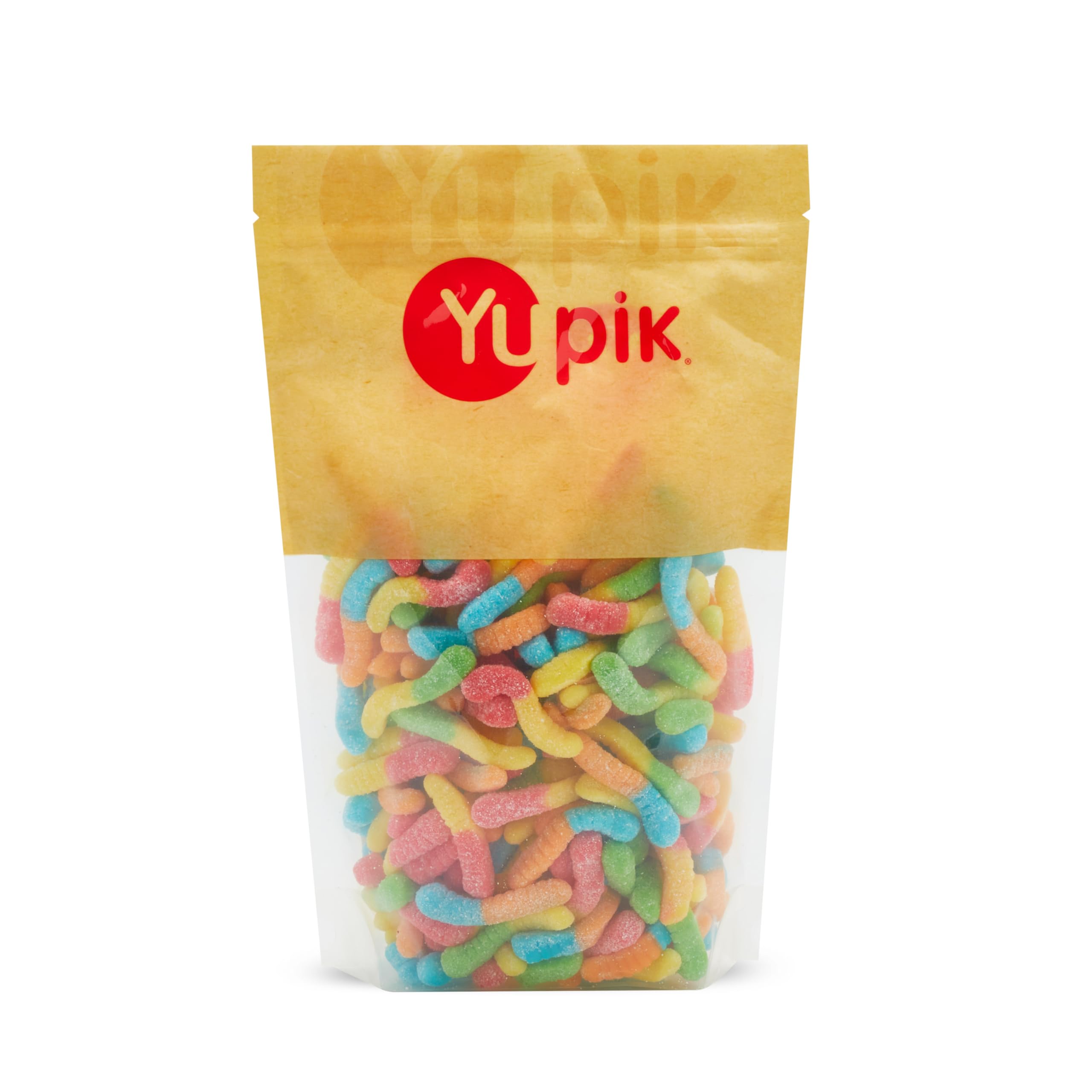 Yupik Sour Gummy Neon Worms, 1 kg, Gluten-Free, Sweet & Sour, Fruity Flavors, Sugary Coating, Chewy Small Gummies, Fun Treat, Sweet Candy, Delicious Snack, Ideal for Gifting, Holidays & Baking