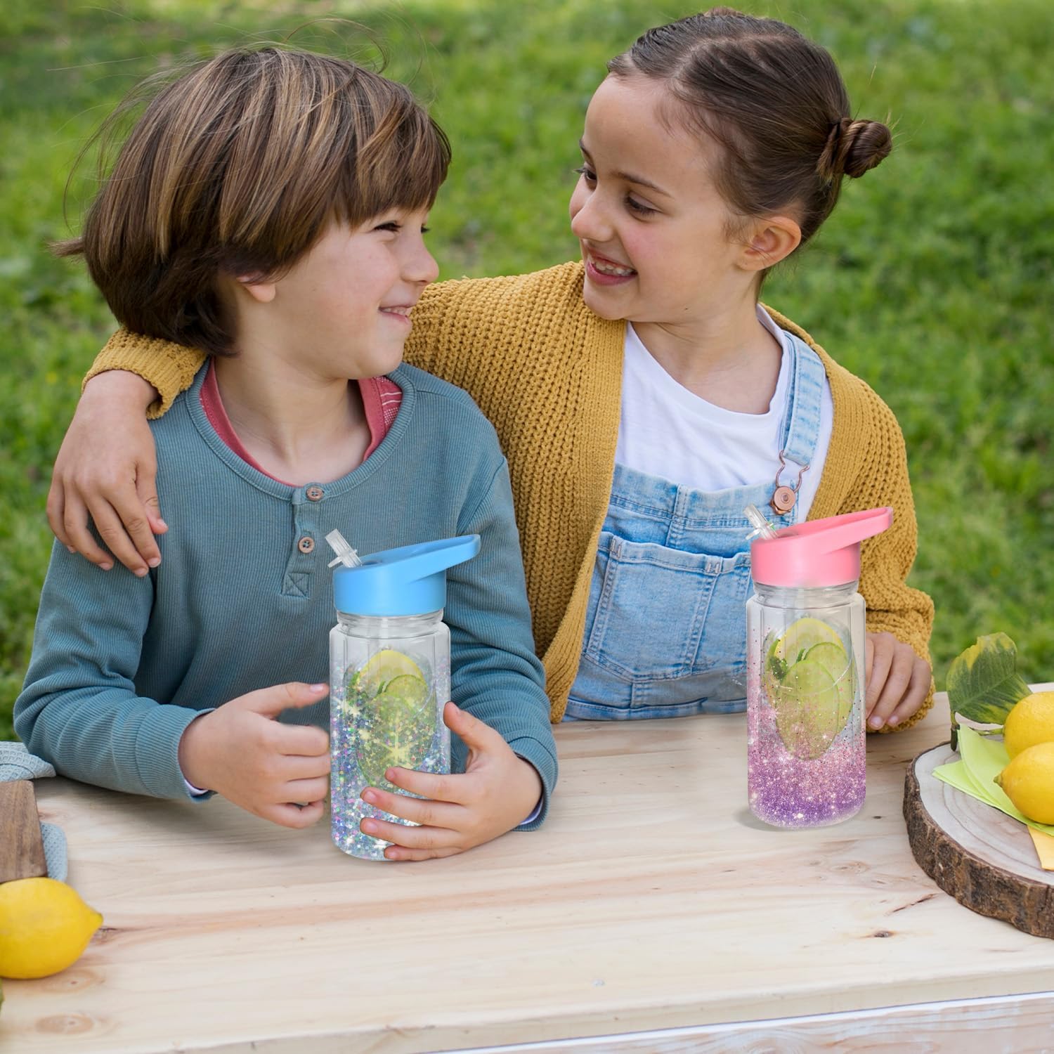 10OZ Plastic Snow Globe Tumbler, 8pack - Double Wall Clear Construction with Pre-Drilled Hole&Stopper, Leak-Proof Design, Portable Handle Lid, Perfect for Glitter DIY, Personalized Gifts, Mixed Color - Image 5