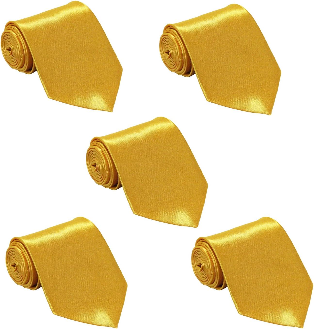 FOMANN Mens Wedding Tie Wholesale Groomsman Bestman Solid Color Skinny Ties Lot of 5 Necktie