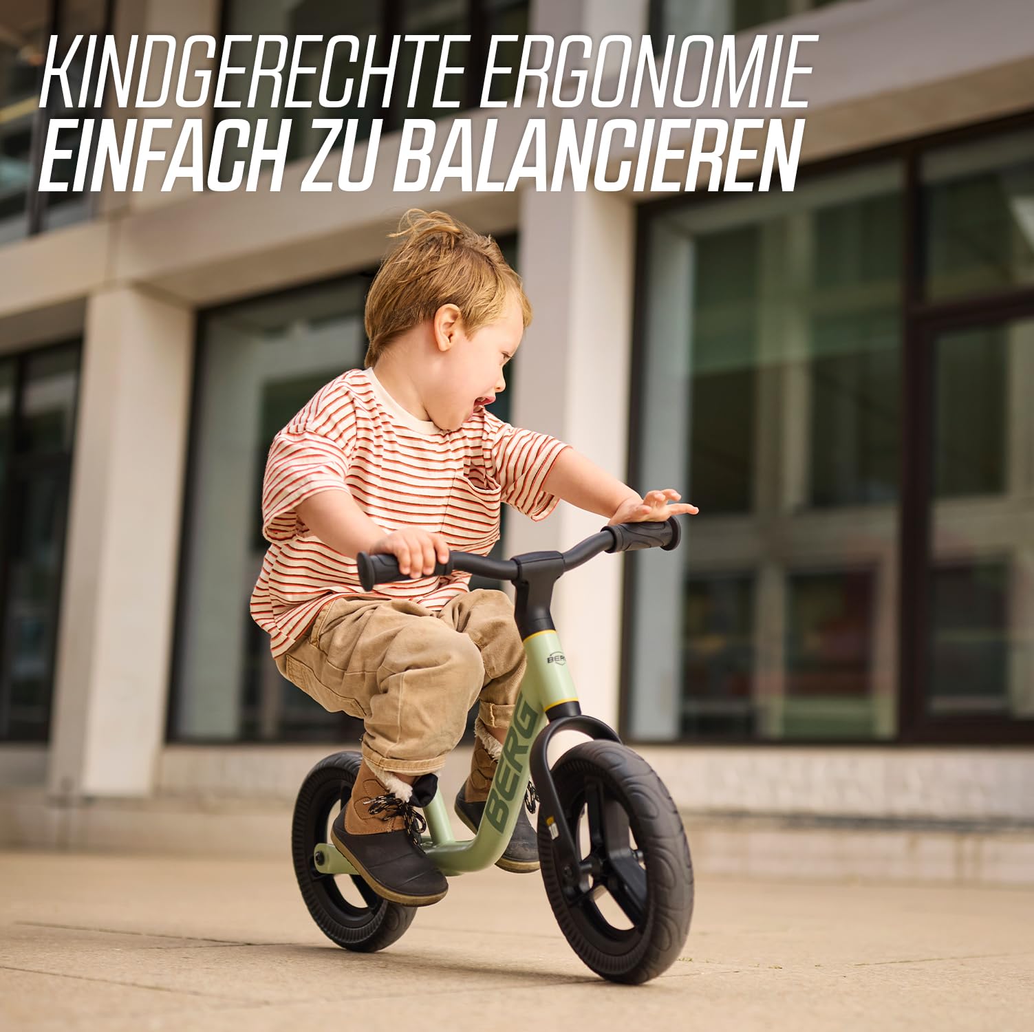 Berg MOOV 10 Laufrad ab 2 Jahre, 10 Zoll Laufrad bis zu 30 kg, Lenkrad und Sattel Höhenverstellbar, Sicheres und Ultraleichtes Lauflernrad für Jungen und Mädchen