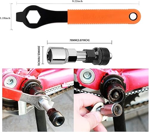 Miniatura 4 de ATGRS - Juego de 8 herramientas para bicicleta, herramienta de extracción de casete de bicicleta múltiple 3 en 1 con látigo de cadena y llave