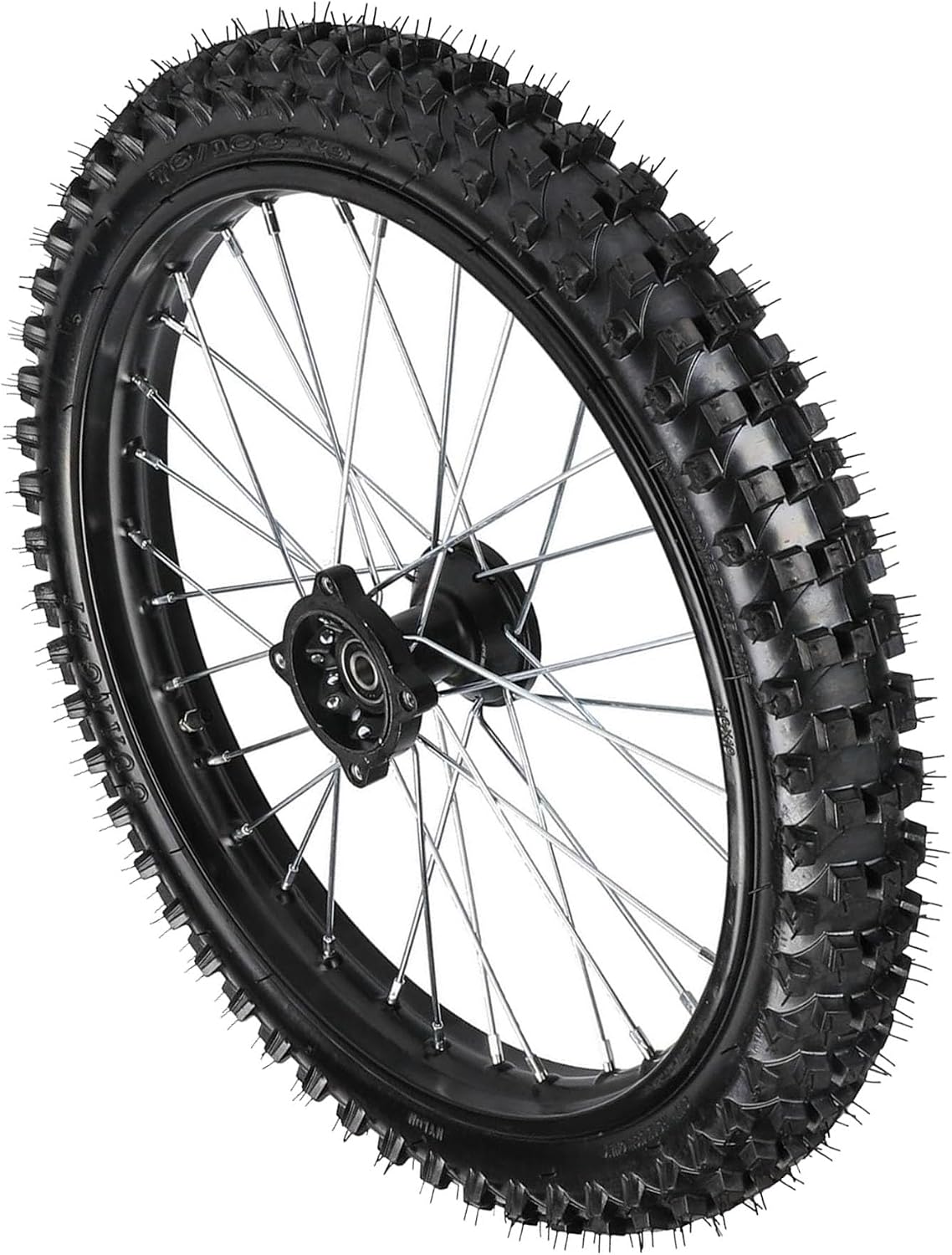 70/100-19 Front Wheel Assembly with 15mm Bearing for Pit Dirt Bike, SSR, Taotao, Apollo 125cc-250cc Off-Road Motorcycle, Motocross - Knobby Tire, Rim, Inner Tube