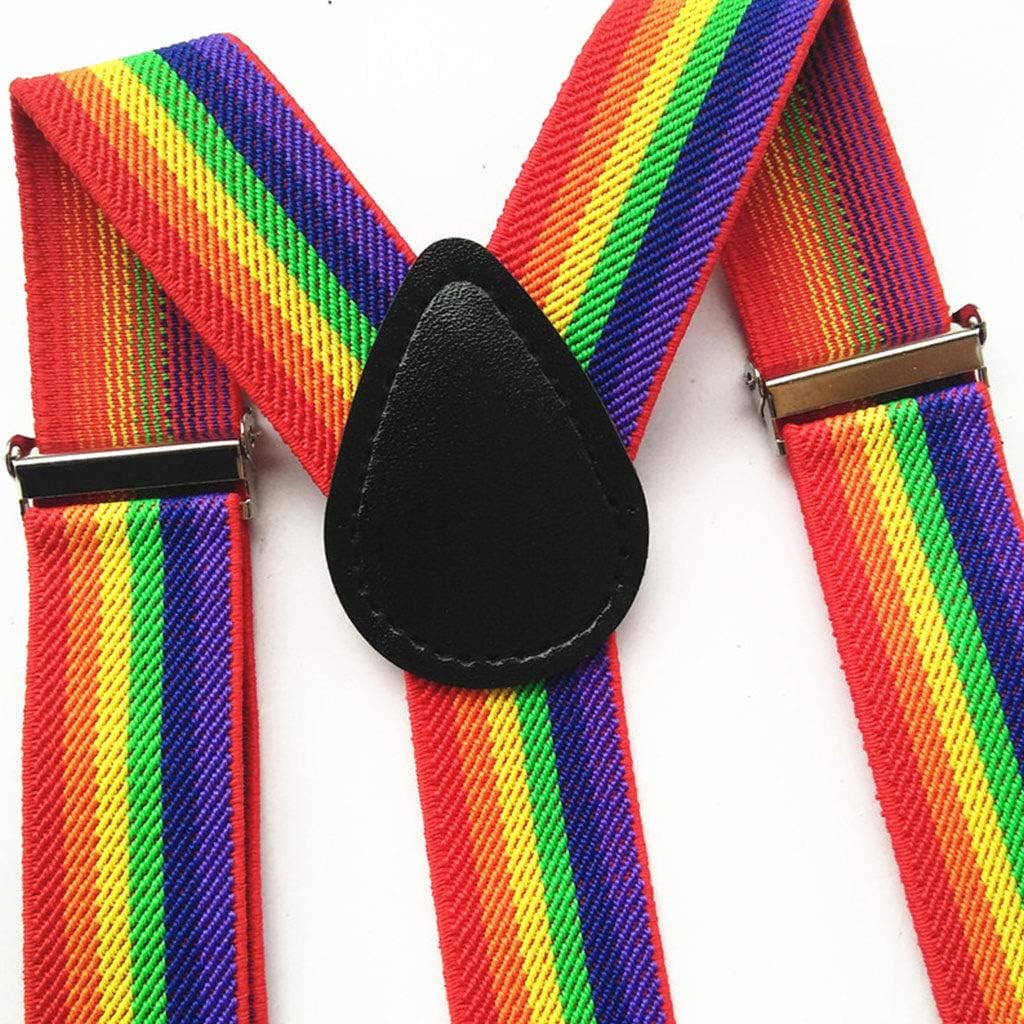 Children Rainbow Strap Clip Colorful Striped Baby Suspenders Belt Boys and Girls